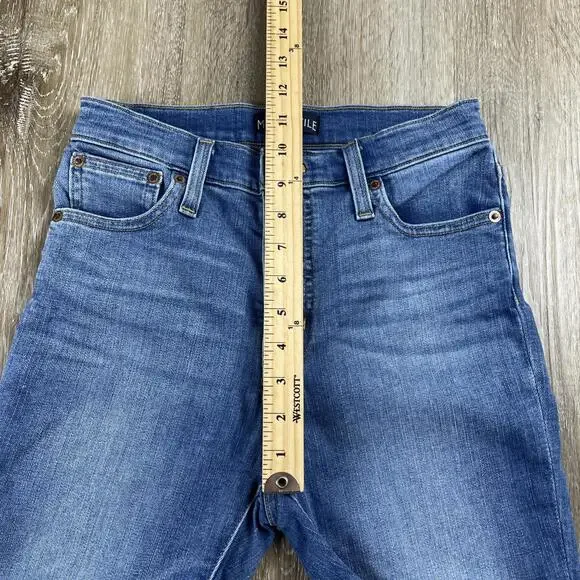 J. Crew Mercantile High Rise Straight Button Fly Jeans Women's 25 Destroyed Hem - Picture 6 of 10